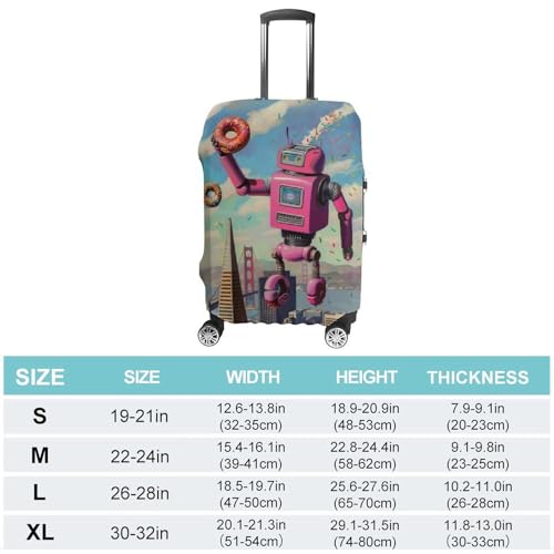 Robot Cool Donut Travel Suitcase Protector Luggage Cover Protective Washable Anti-scratch Baggage Cover2
