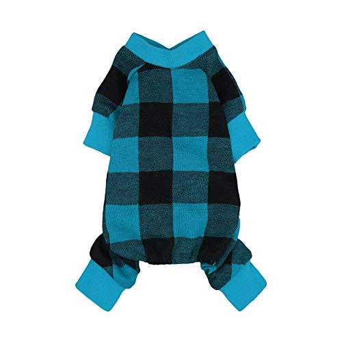 Fitwarm Einteiler für Hunde, 100 % Baumwolle, Büffelmuster, Gr. XXL, Blau Cover