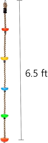 Miniatura 6 de Cuerda de escalada de árbol colorido con plataformas, cuerda de columpio ninja para patio de recreo al aire libre para Slackline, juego de