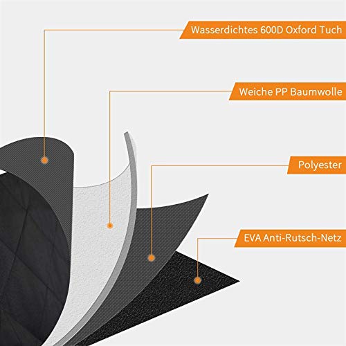 OMORC Hundedecke Autoschondecke, Wasserdichte Hundedecke für Auto Rückbank, 4-Lagigen Rutschfeste Design mit Sicherheitsgurt Sichtfenster für Auto/Van/SUV - 7