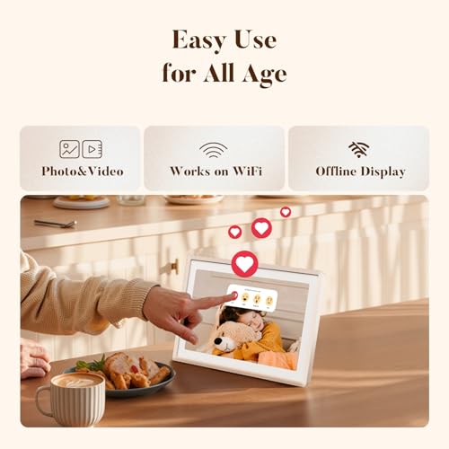 Image of pexar by Lexar Digital Picture Frame, 2K Resolution Ultimate Clarity, 11'' Anti-Glare Touch Screen Stunning Under Lighting, WiFi Photo Frame 32GB for Home Decor, Gifting, Share Photos /Videos via APP
