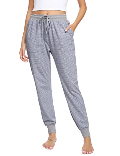 Migcaput Pantalones Pijama Mujer Largo Algodón Pantalón Jogger de Algodón para Dormir Pantalones Casual Gris,S Cover