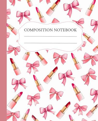 Lipstick Coquette Composition Notebook: Girly Aesthetic | College Ruled | 110 Pages | Perfect for School or Work