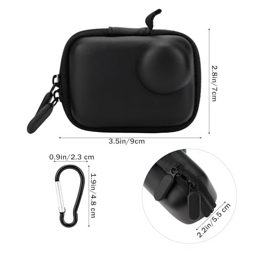 Mini bolsa para cámara con clip, cuero PU negro miniatura 2