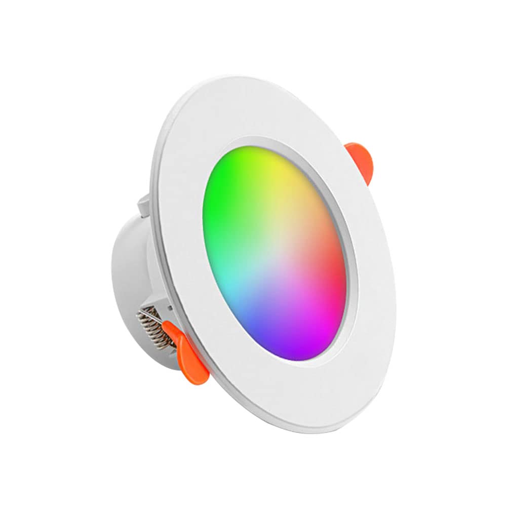 CRGANGZY 10W LED Bluetooth Smart Downlights for Ceiling,16 Millio Colours Changing Smart Spotlights, Alexa App Recessed Ceiling Lights for Living Room Bathroom Bedroom Study