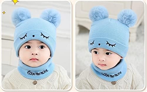 Image of F Y V Baby Kids Winter Beanie Cap with Warm Knitted Woollen Fur Lined Hat for Boys and Girls Age 1 to 6 Years Soft Stretchable Winter Cap Ear Cover