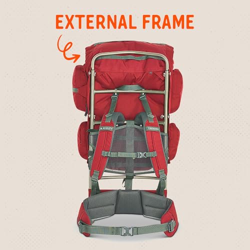Mochila Kelty Trekker 65, marco externo, roja miniatura 6