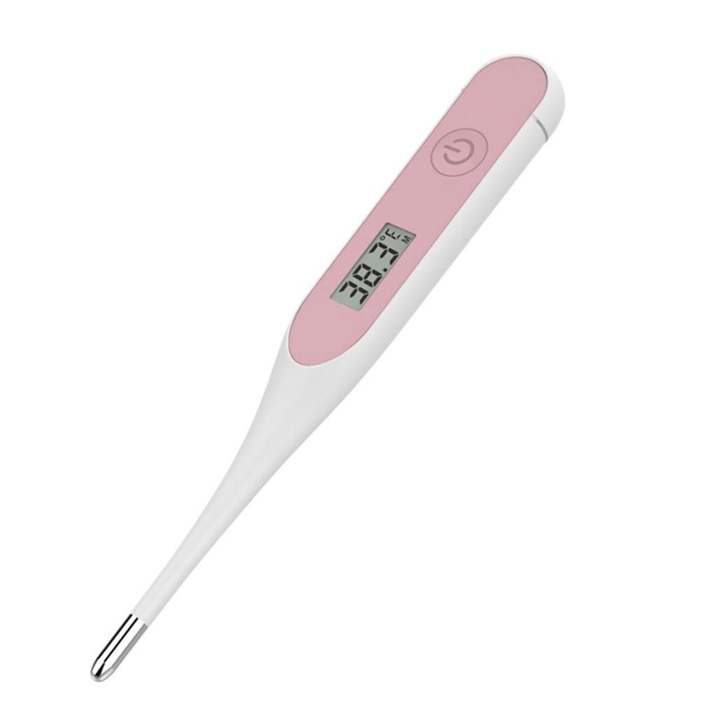 Digital Thermometer for Adults Baby Kids Digital LCD Thermometer with Memory Function Waterproof Quick Reading Household Supplies Baby Fever Thermometer, Pink