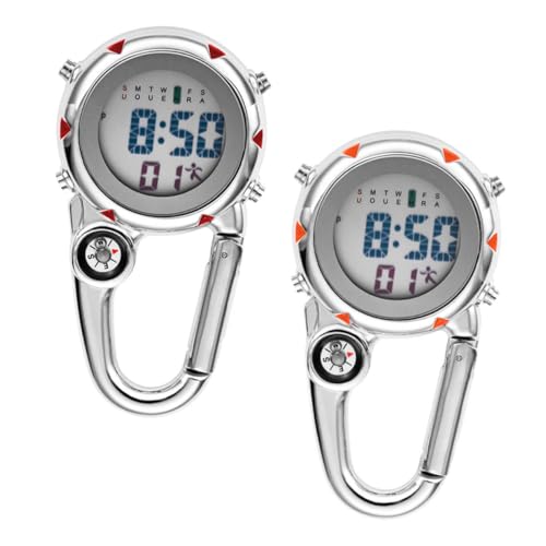Montre de poche avec clip lot de 2 Gatuida en acier inoxydable