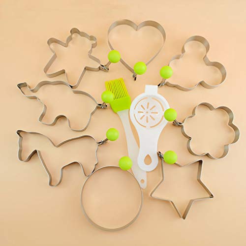 10 pcs Set Fried Egg Cooking Rings Non Stick Pancake Mould Cookies Maker Stainless Muffin Mold Kitchen Gadget Tool