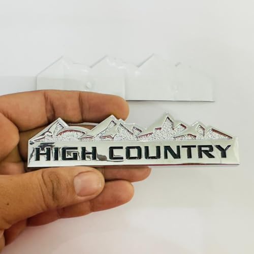 Image of Emblems for Car & Bike Metal Lo.go and Me.tal Lo.go, Auto Accessories for Car Emblem 3D Badge Auto Racing Sport Sticker Grand Tourer Decal. (HIGH Country Chrome Black Sticker)