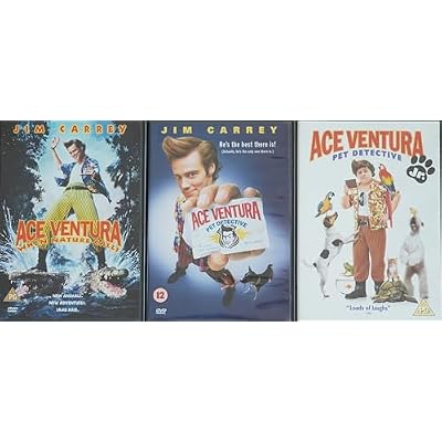 ACE VENTURA Trilogy COMPLETE 1-3 COLLECTION / 1. PET DETECTIVE / 2. WHEN NATURE CALLS / 3. PET DETECTIVE JR. = ULTIMATE 3x UK DVD SET
