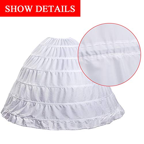 Aingycy 6-Hoops Hoop Skirt Full A-Line Bridal Dress Gown Slip Petticoat For Wedding Dress Crinoline Underskirt Ball Gown #TOP1