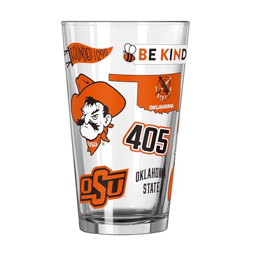 Image of Logo Brands NCAA 16 oz Pint Glass - Durable Glass With Bold Team Color- Chip-Resistant Rim Drinkware For Fans, Tailgates, Home Bars & Everyday Use