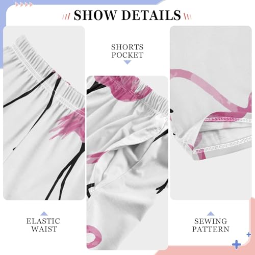 Flamingo Color Boys Pants Boys Athletic Pants Long Pant for Boywith Pockets Wide-Leg Size 6-14Y4