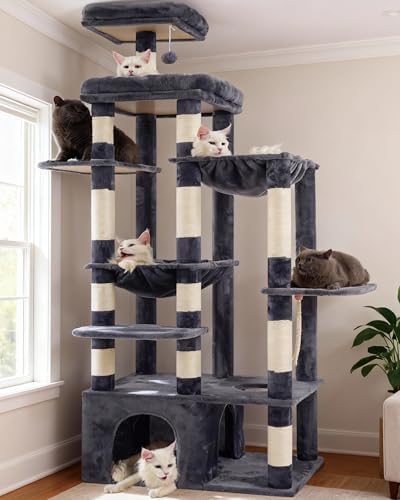 Heybly Cat Tree, 71-Inch Tall Cat Tower for Large Maine Coon Cats...
