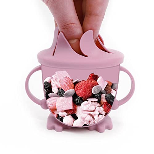 Image of ATORSE Spill-Proof Baby Kids Toddler Baby Silicone Snack Cup with Lid Snack Bowl Pink|Baby | Feeding | Other Baby Feeding