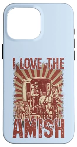 I Love The Amish Horse Buggy Driver �r���e�[�W�X�^�C�� �X�}�z�P�[�X iPhone 16 Pro Max �p