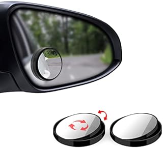 Car Blind Spot Mirror, 2 Pcs 360°Rotate Convex Wide-Angle 9D Waterproof Round HD Glass Lens Used to Increase Driving Vision, ConvenientOvertaking, Reversing, Warehousing, black, Medium (ZSH-CB096)