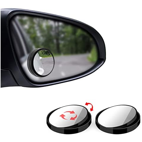 Car Blind Spot Mirror, 2 Pcs 360°Rotate Convex Wide-Angle 9D Waterproof Round HD Glass Lens Used to Increase Driving Vision, ConvenientOvertaking, Reversing, Warehousing, black, Medium (ZSH-CB096) Cover