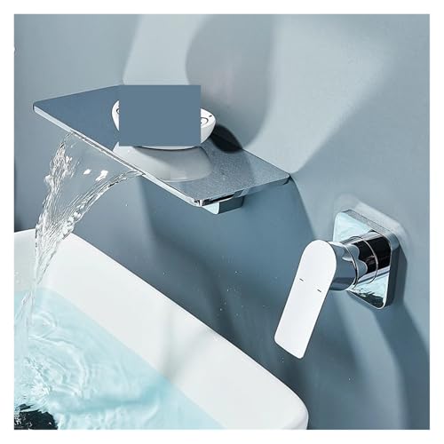 Robinet mural eau froide cascade avec étagère intégrée pour lavabo et évier de salle de bains