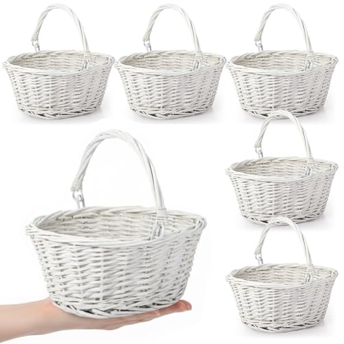 Barydat 6 Pcs Small Wicker Picnic Basket with...
