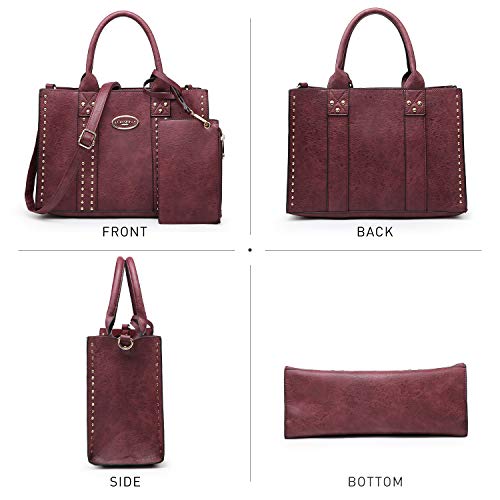 Image of Dasein Women's Designer Handbags Fashion Satchel Handbags Shoulder Bags Top Handle Work Bags w /Belt
