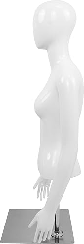 Miniatura 3 de 2 piezas de maniquí femenino blanco Torso altura ajustable brazos desmontables vestido forma pantalla wsoporte de metal