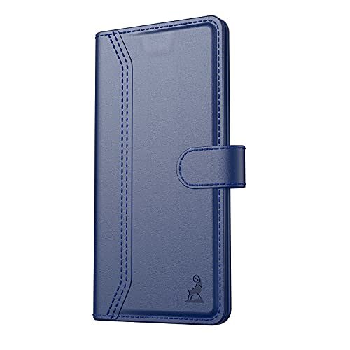 Image of AIBEX Premium Flip Case Cover Shockproof PU Leather Flip Case Foldable Stand & Pocket Magnetic Closure for Vivo V21 5G - Blue