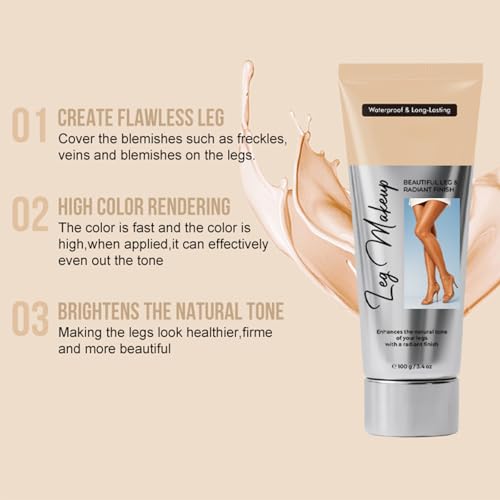 Leg Makeup Waterproof No Transfer, Tattoo Cover Up Makeup Waterproof, Body Makeup Waterproof No Transfer, Long Lasting Body Foundation For Flawless Skin, For All Skin Types (#01 Natural) - Image 4