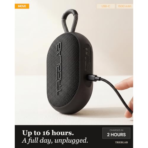 Image of TREBLAB HD-Go - Ultra Portable Hand Held Speaker with Clip, 16H Playtime