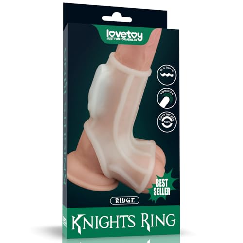 Lovetoy Ridge Knights Manchon de pénis vibrant à anneau Blanc Ø3,8/4,8x10x13,3 cm