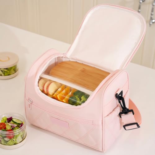 Image of WEMOL Insulated Lunch Bag for Travel, 8L Leakproof Tote Bag with Strap (Lunch Tote - Pink)