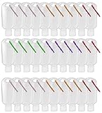 spmimi 30 Pack Travel Plastic Clear Keychain Bottles, Leakproof Refillable Empty Bottles Portable Squeeze Containers with Flip Cap(50ml/1.7oz)