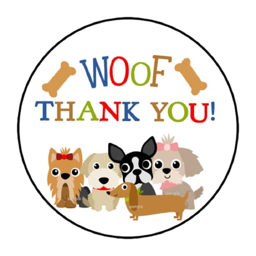 Amazon.com: 30 Puppy Dog Thank You Stickers - Labels - Envelope Seals