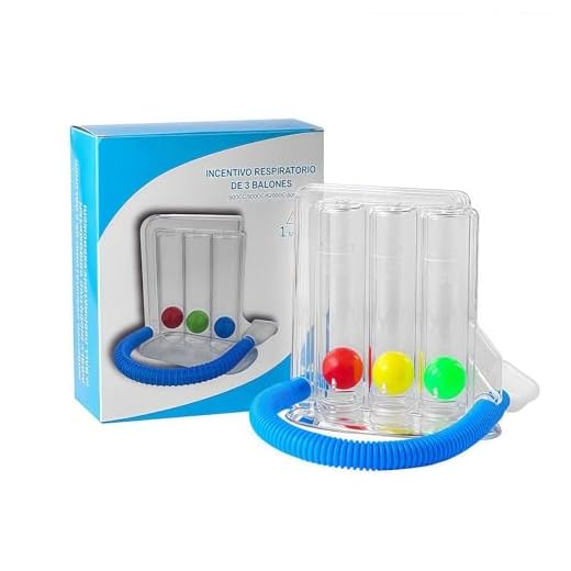 Ejercitador de Pulmón,Espirometro Incentivo de 3 Bolas,Sistema Entrenamiento Respiración de 3 Cámaras,Entrenador de Respiración,Terapia del Habla y Dispositivo Prueba la Función Pulmonar
