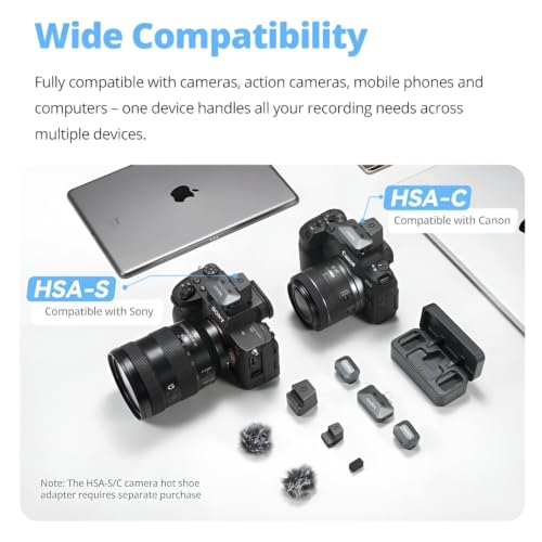 Image of GODOX Alink Kit2 Wireless Microphone for Camera, iPhone & Android, 48kHz /24-bit, 300m Range, 10-Level Noise Can, 2.4GHz, 30H Use for YouTube, Vlogging, Podcast (2TX + 1RX + Hot Shoe + Charging Case)