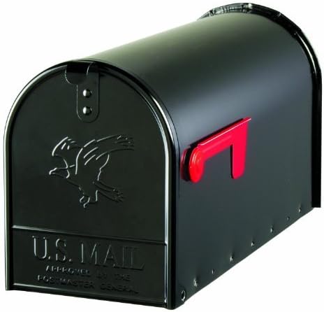 Gibraltar Mailboxes Elite Galvanized Steel Post Mounted Black Mailbox 10-1/2 in. H x 8-1/2 in. W x 22-1/4 in. L