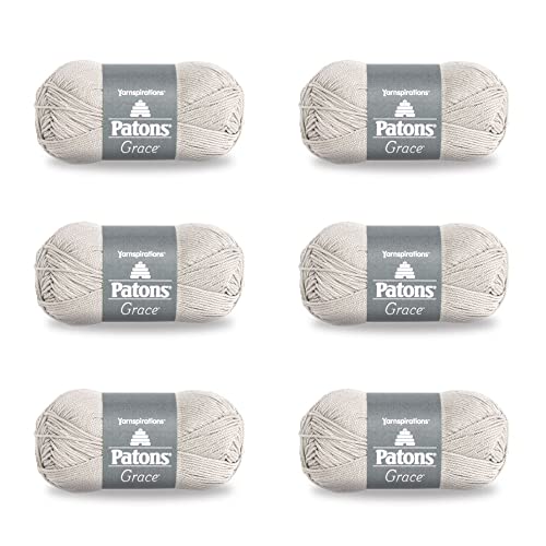 Patons Grace Clay Yarn - 6 Pack Of 1.75Oz/50G - Cotton - 3 Dk - 136 Yards - Knitting/Crochet #TOP27