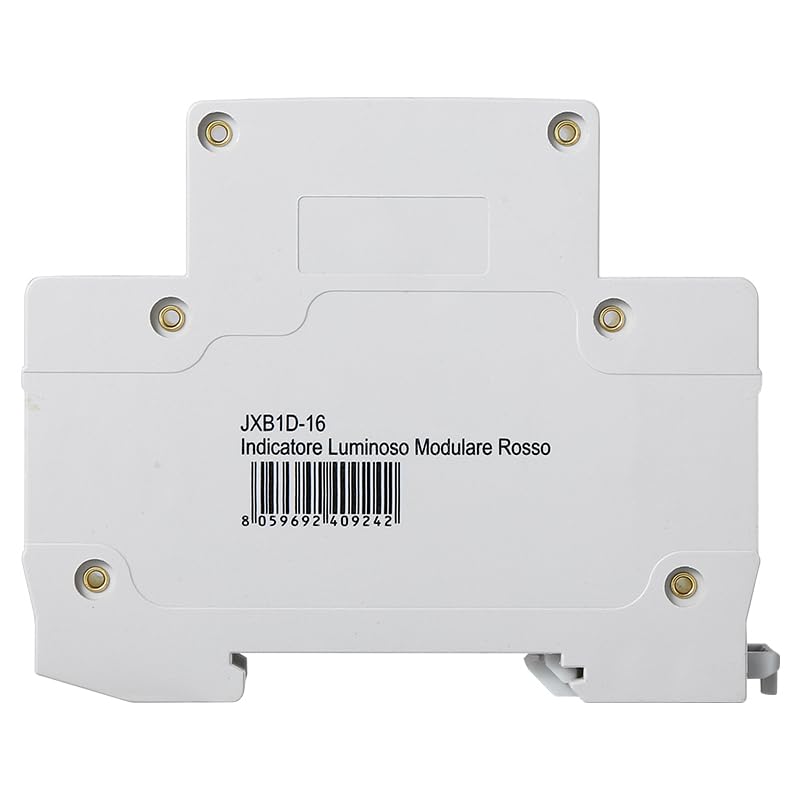 ETTROIT INDICATORE LUMINOSO LED SU GUIDA DIN 1 MODULO PER PRESENZA TENSIONE SPIA DI SEGNALAZIONE VERDE GIALLO ROSSO BLU BIANCO (ROSSO)