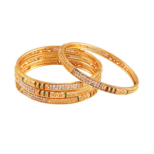 Image of Jewar Bangles Indian Rajasthani Handmade Meena Work Gold Plated Ad Traditional Jewelry gifting wedding party