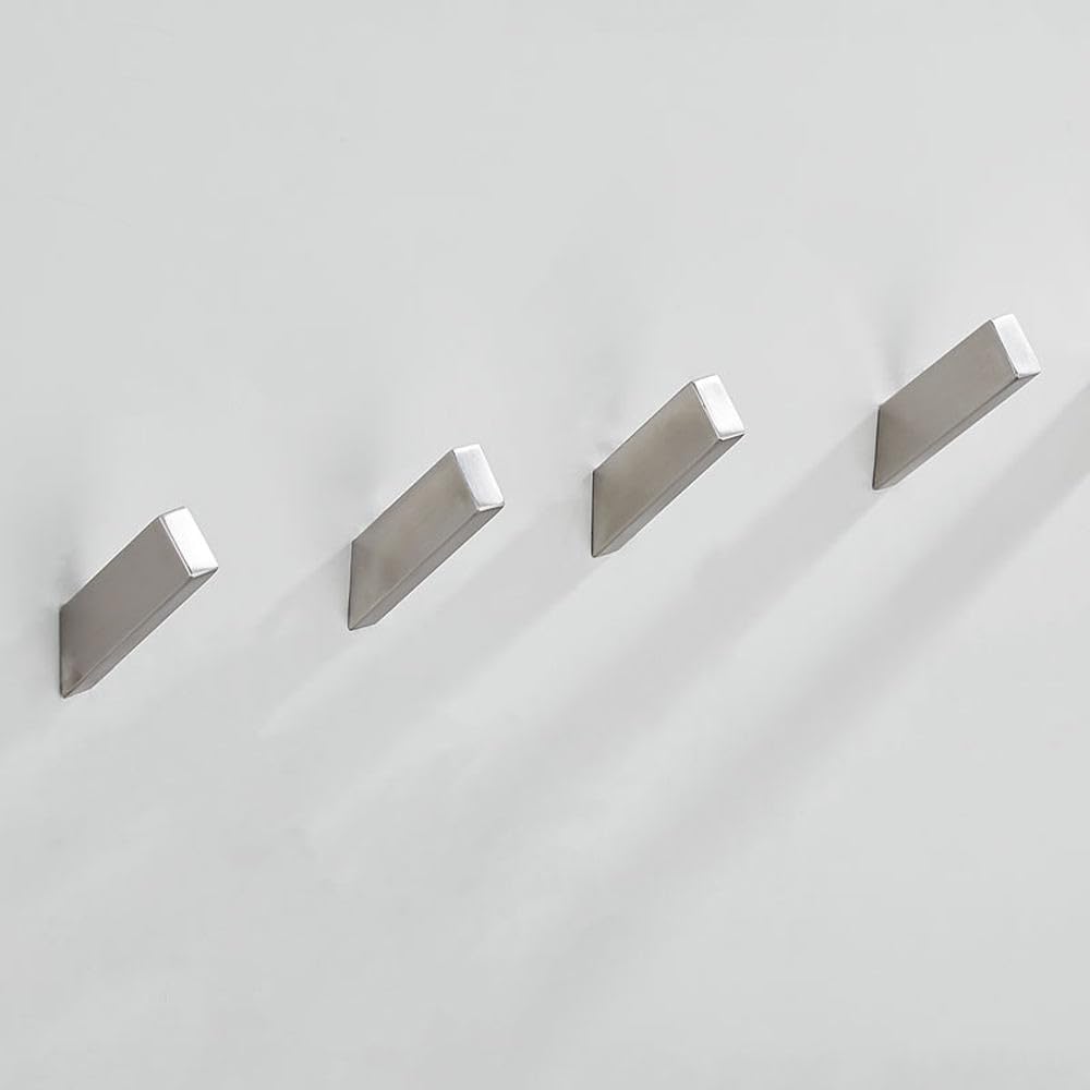 Gancho para bata montado en la pared, gancho para toallas de baño de acero inoxidable 304, ganchos para abrigos, colgador para bolsa, llaves, sombreros, perchero, 4 piezas, 1