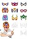 24 Stücke Superhelden Maske zum, Masken Basteln Superhelden Halbmasken Ausmalen Blanko Papiermasken für Mädchen Junge Weihnachten Geburtstage Karneval Maskerade Superhero Cosplay Rollenspiel Party