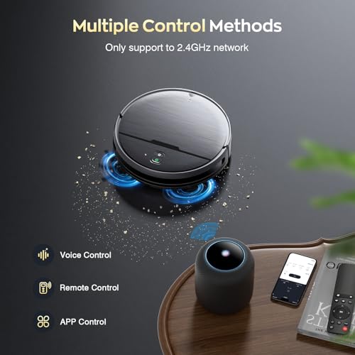 Image of Robot Vacuum and Mop Combo, 2 in 1 Robot Vacuum Cleaner with WiFi /App, Smart Robotic Vacuums with Strong Suction, Schedule, Self-Charging, Slim, Quiet, Ideal for Hard Floor, Pet Hair, Low Pile Carpet
