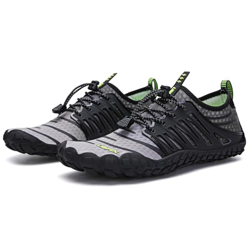 Image of UBFEN Water Shoes for Men Women Quick Dry Swim Aqua Socks | Lightweight Barefoot-style Fit, Rubber Sole, Hiking, Fishing, Kayaking, Beach, Pool, Boating, Diving And Water-to-land Wear