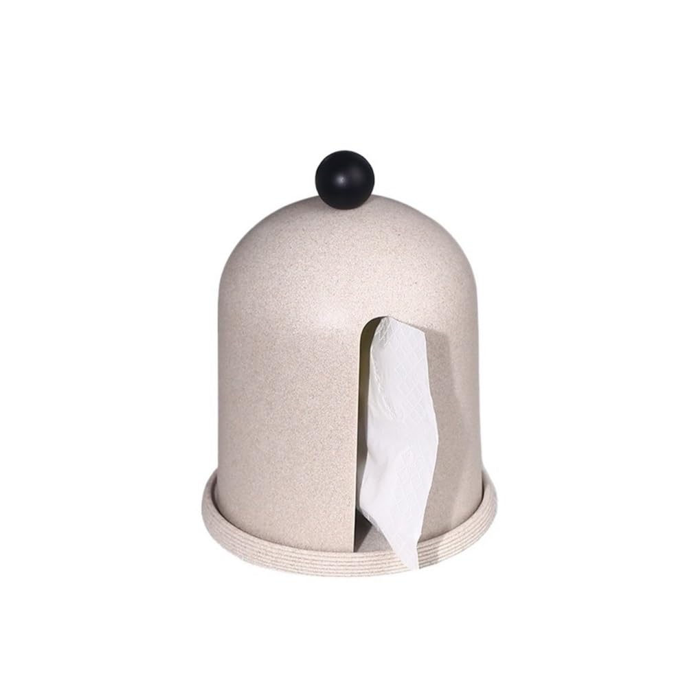 Tissue Box Holder Living Room Sandstone Tissue Box Hotel Restaurant Creative Desktop Napkin(Beige)