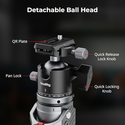 Image of SmallRig 166.5cm / 65.6 inch Carbon Fiber Monopod for Camera, Compact Camera Monopod with One-Touch Height Adjustment, Max. 5kg Playload Ball Head, Storage Size of 68cm / 26.8 inch, Weighs 1.72kg / 3.8lb