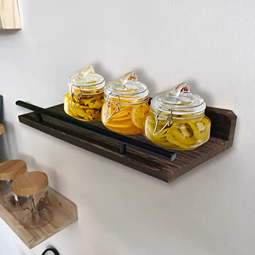 Qpey Functional Floating Shelves Wall Shelf For Bathroom Organization And Decoration - Wood Metal Frame Wall Shelves Over Toilet With Wire Storage Basket For Bottles And Collectibles #TOP4