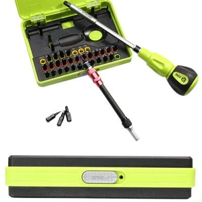 HaiMa Huijiaqi No. 8924 34 In 1 Set Di Cacciaviti Di Precisione Multiuso-Verde Giallo