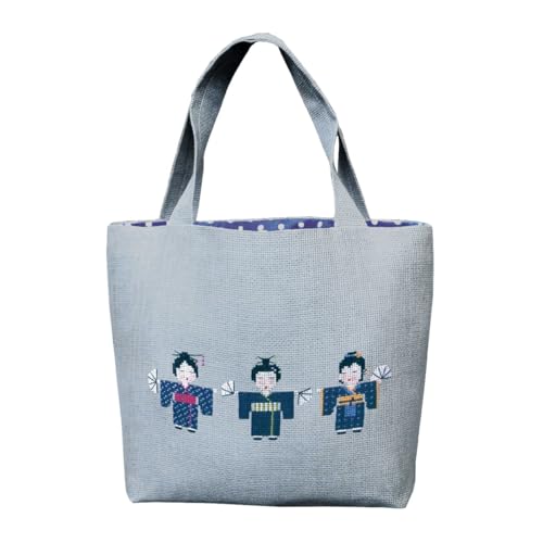 Kit broderie sac point de croix compté japonais Le Bonheur des Dames 31x33cm
